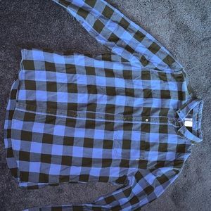 H&M Blue/Black Checkered Flannel